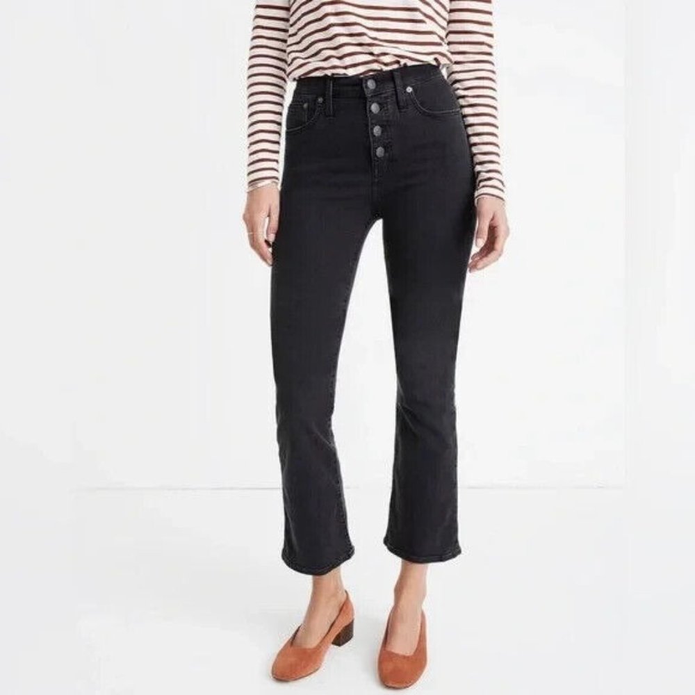 Madewell Cali Demi Boot Jeans Bellspring Button Front